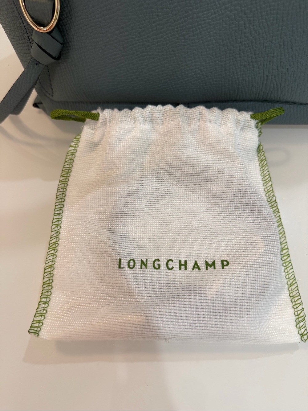 NEW - Longchamp Medium Mailbox Leather Tote Bag in Dusty Blue - Picture 10 of 12